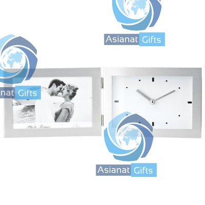 Aluminum Clock Photo Frame Combo