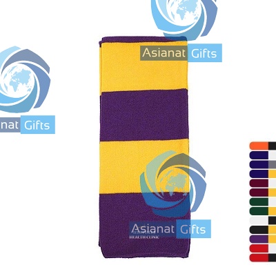 Striped Acrylic Knit Scarf