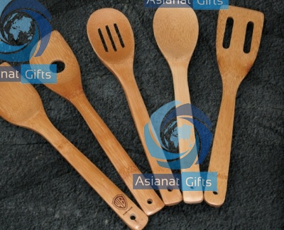 5 Piece Bamboo Utensil Set