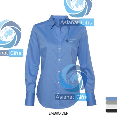 Non-Iron Dobby Pindot Ladies' Shirt