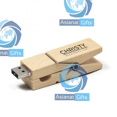 Wood Clothespin USB Flash Drive