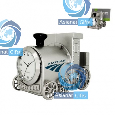 Locomotive Clock &amp; Business Card Holder